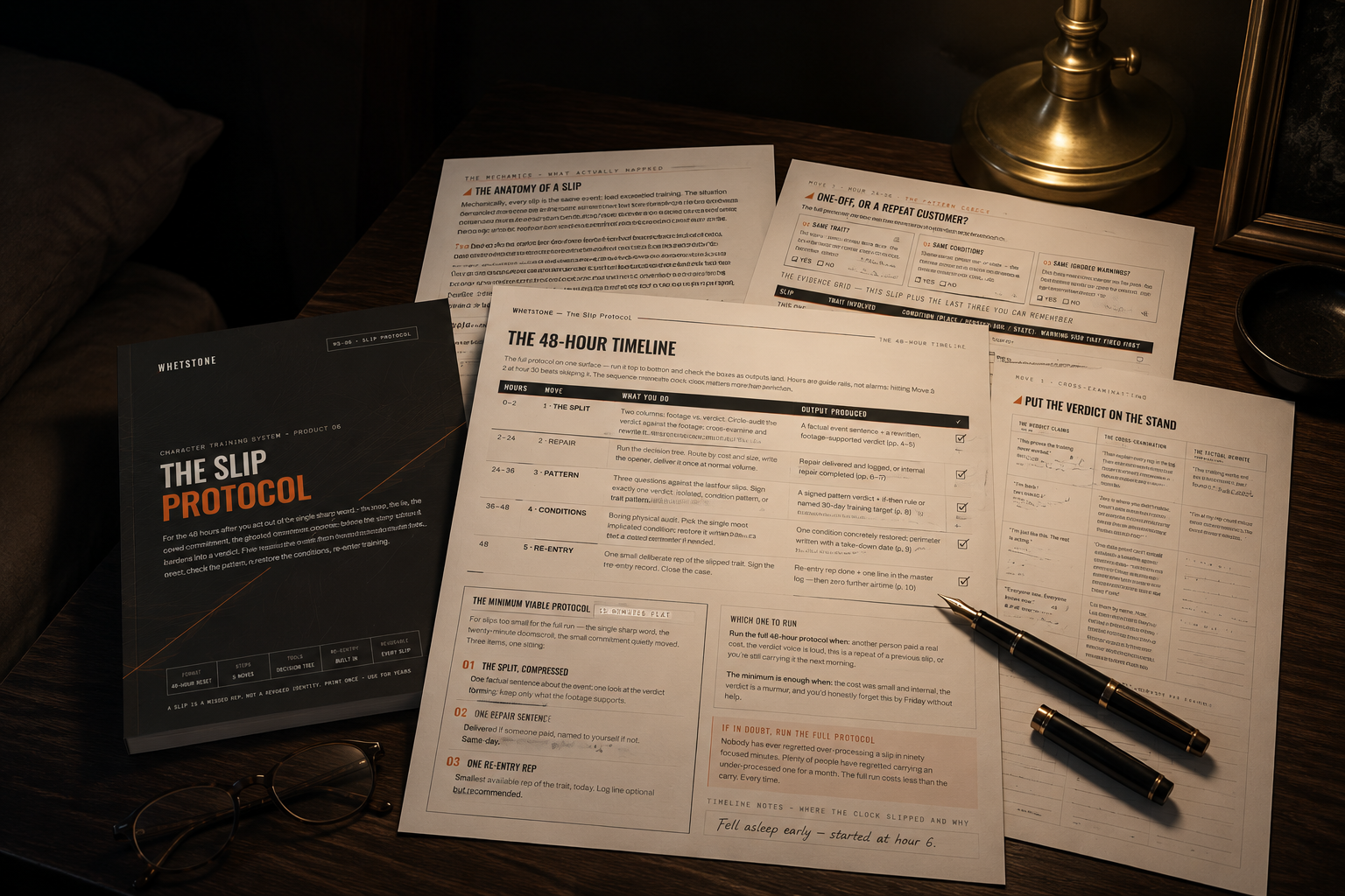 The Slip Protocol — printed Whetstone PDF booklet and worksheets